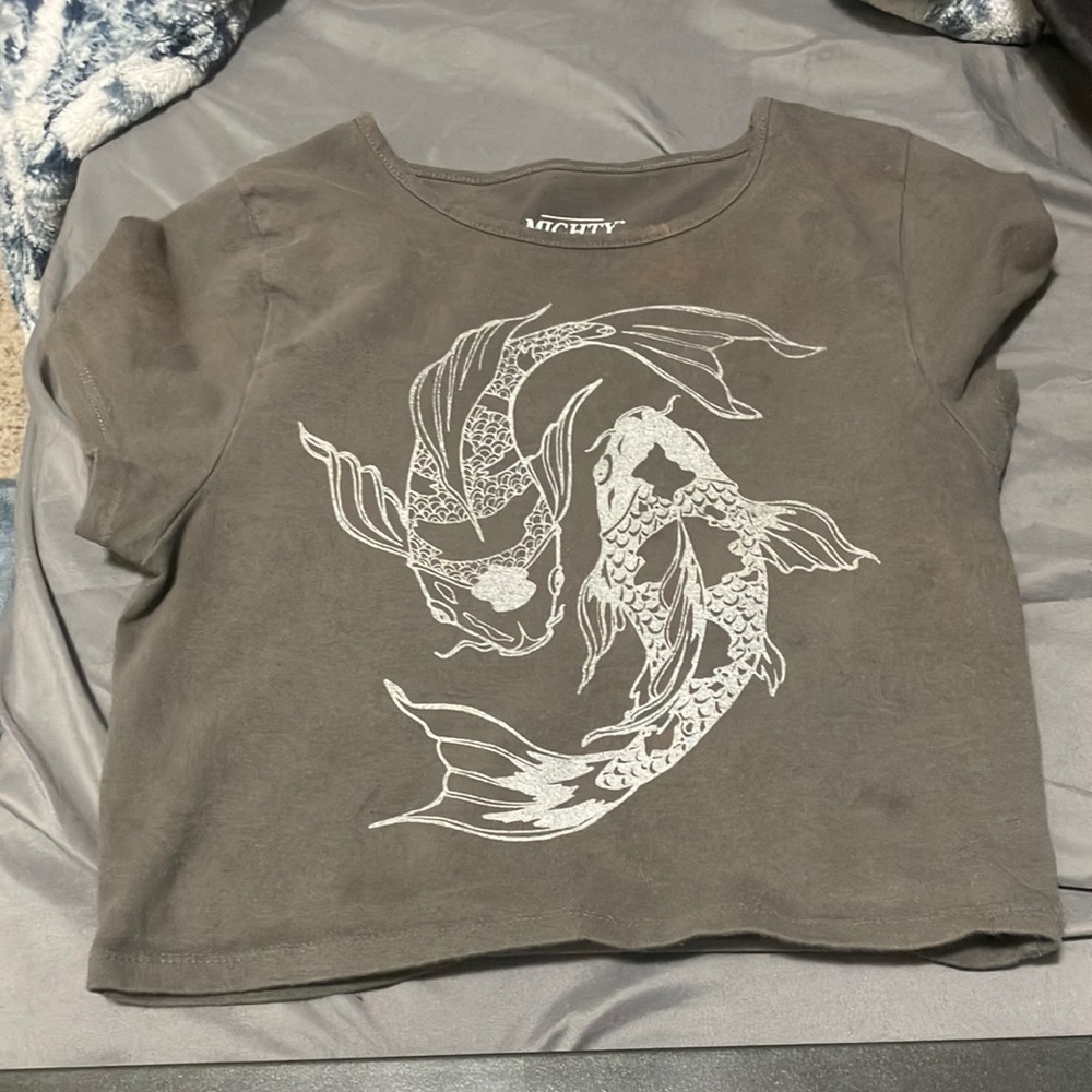bought at fred myers small with koi fish on it darkish gray